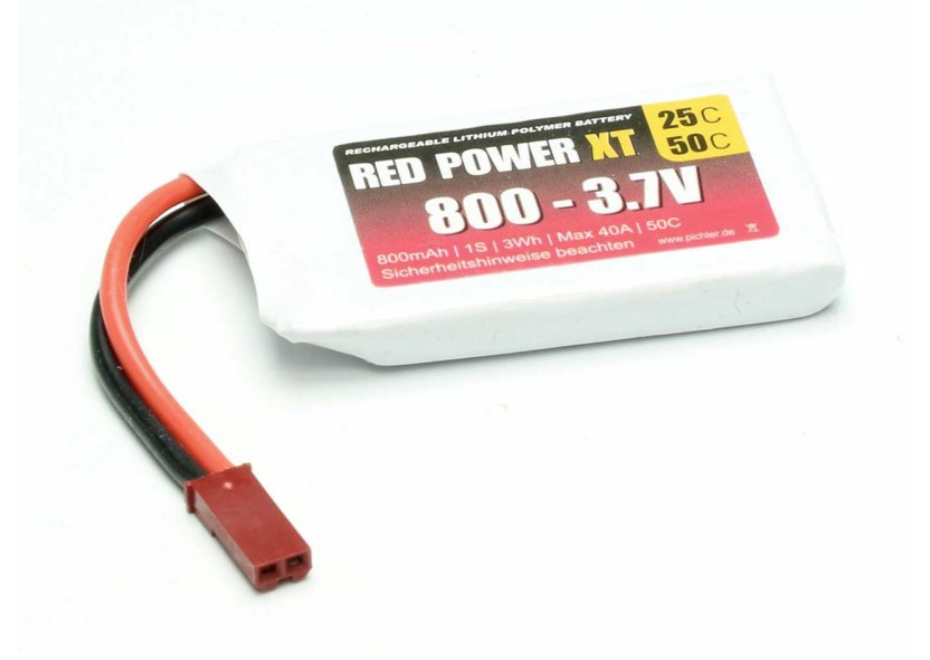 Accu Lipo 800mAh 1s 25-50C Red Power Lipo 1S (3,7v)